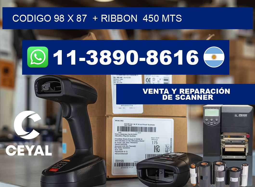 codigo 98 x 87  + ribbon  450 mts