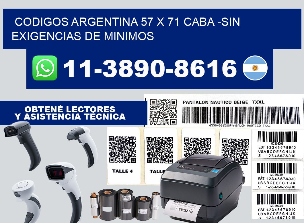 codigos Argentina 57 x 71 CABA -Sin exigencias de minimos