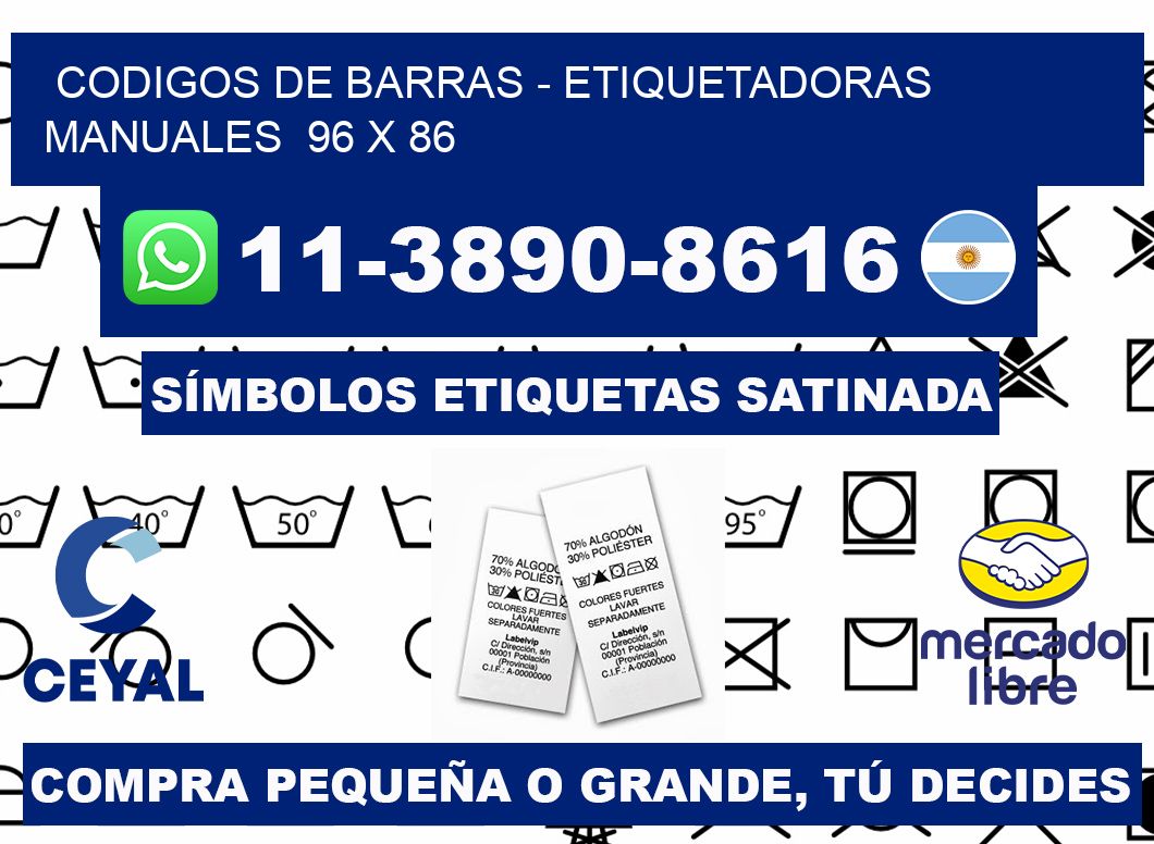 codigos de barras - Etiquetadoras Manuales  96 x 86