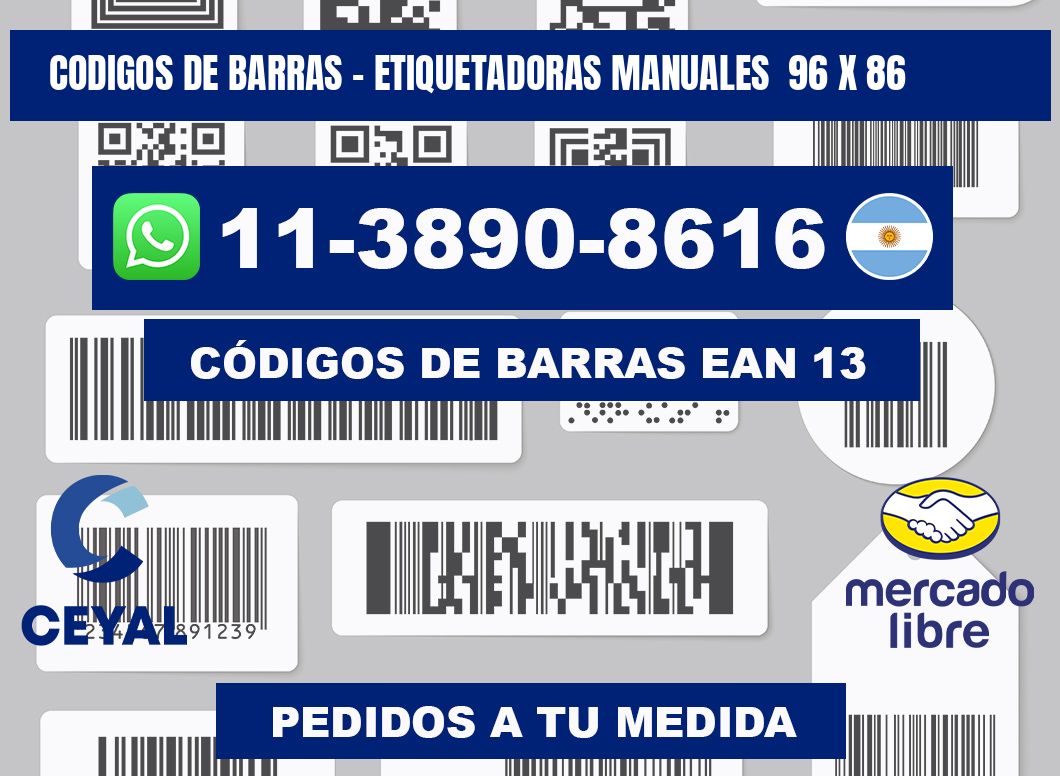 codigos de barras - Etiquetadoras Manuales  96 x 86