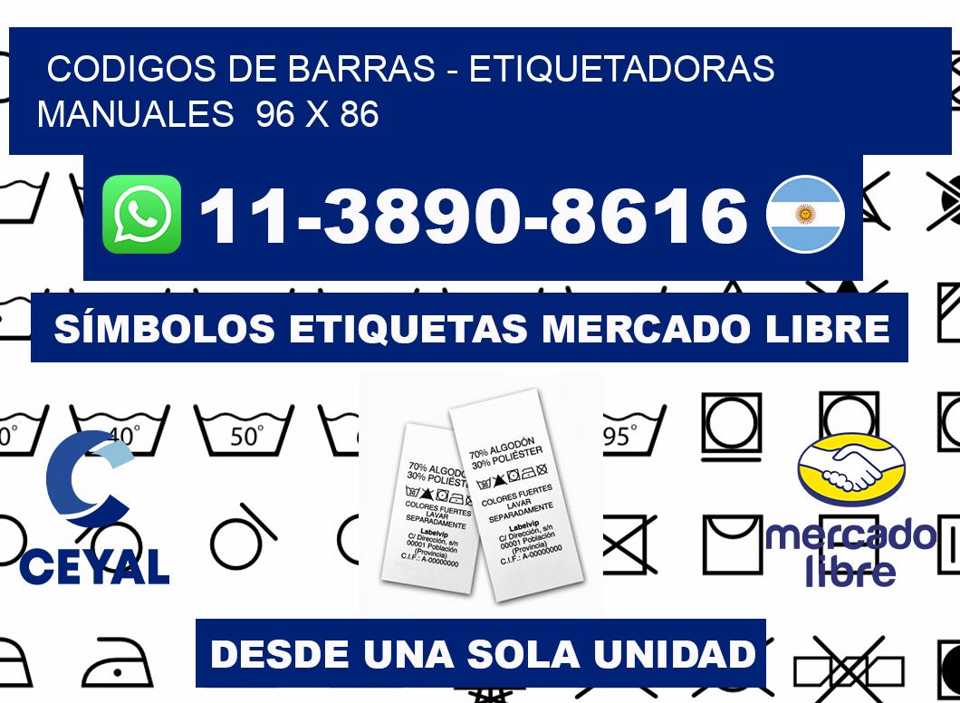 codigos de barras - Etiquetadoras Manuales  96 x 86