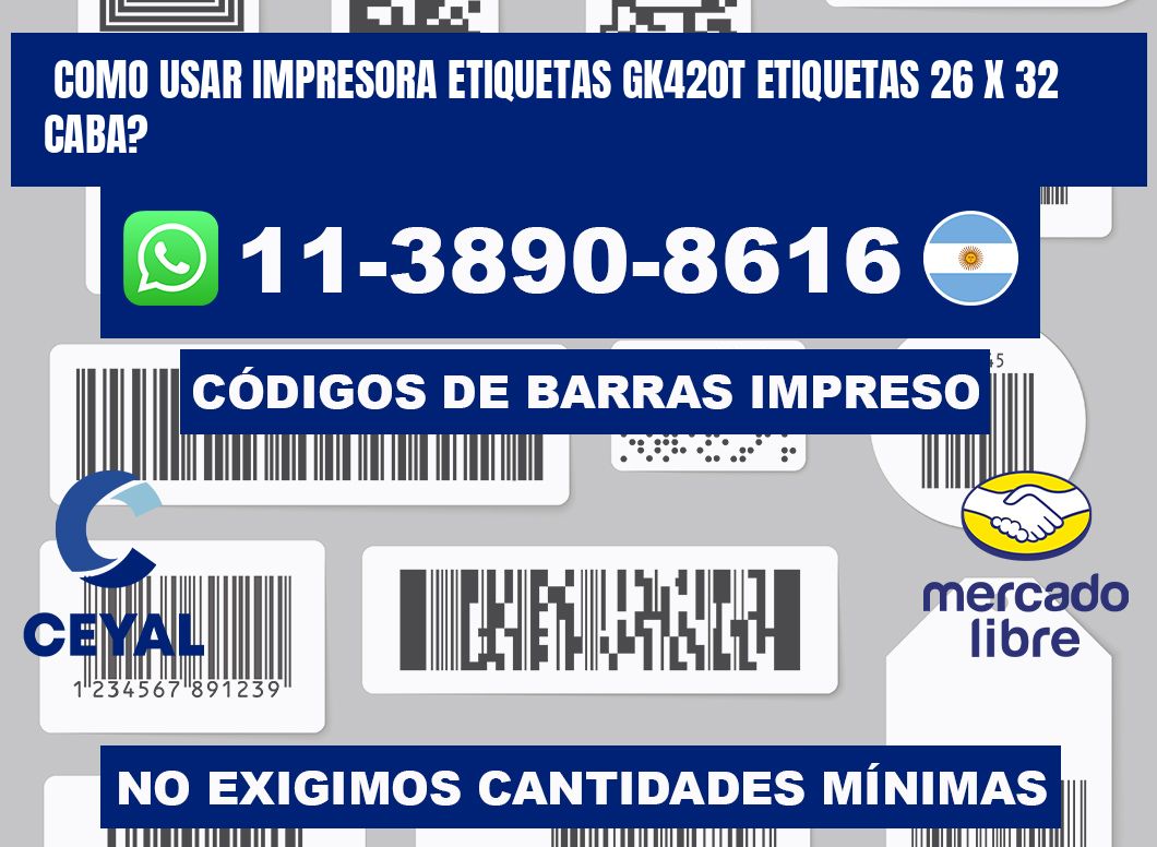 como usar impresora etiquetas gk420t etiquetas 26 x 32 CABA?