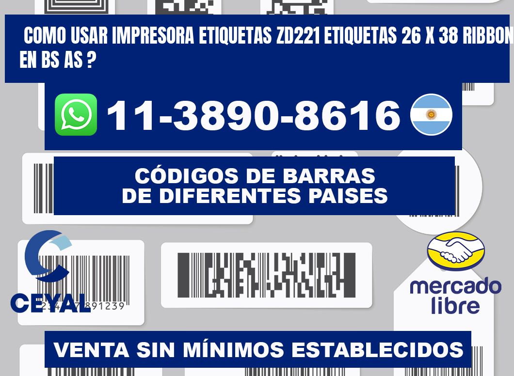 como usar impresora etiquetas zd221 etiquetas 26 x 38 ribbon en BS AS ?