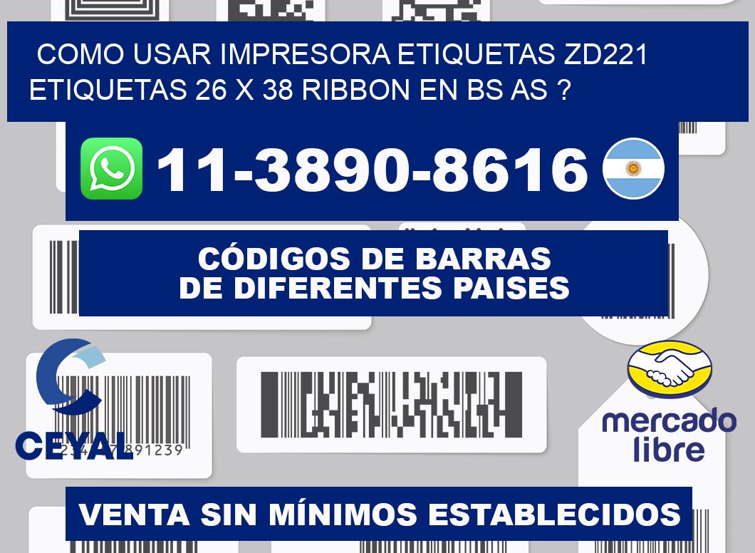 como usar impresora etiquetas zd221 etiquetas 26 x 38 ribbon en BS AS ?