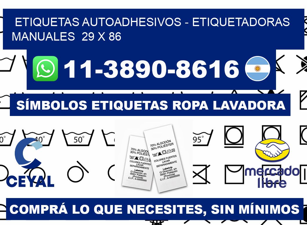 etiquetas autoadhesivos - Etiquetadoras Manuales  29 x 86