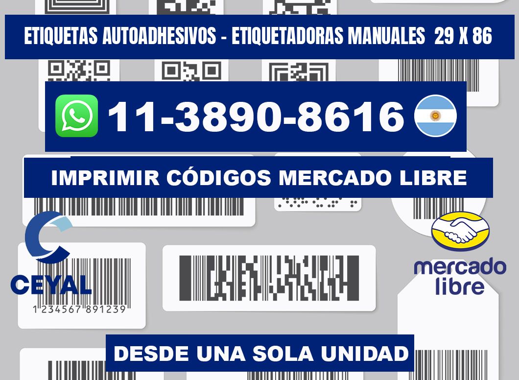 etiquetas autoadhesivos - Etiquetadoras Manuales  29 x 86