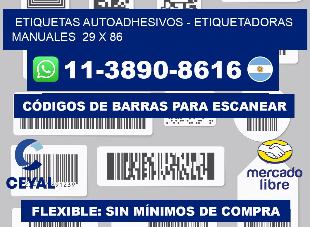 etiquetas autoadhesivos - Etiquetadoras Manuales  29 x 86