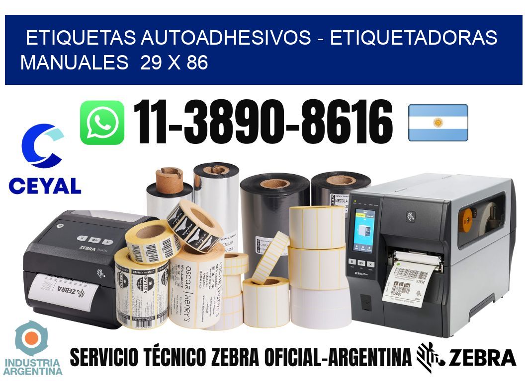 etiquetas autoadhesivos – Etiquetadoras Manuales  29 x 86