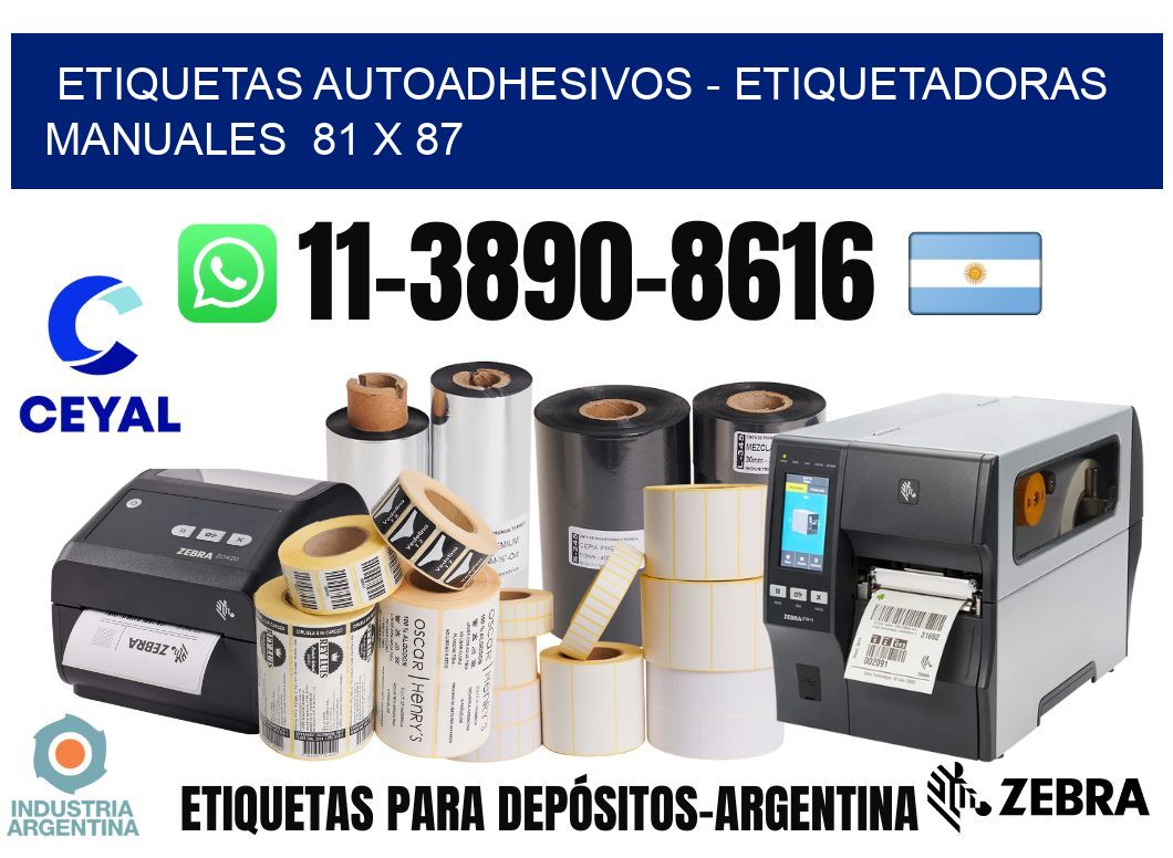 etiquetas autoadhesivos - Etiquetadoras Manuales  81 x 87