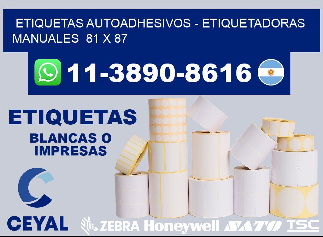 etiquetas autoadhesivos - Etiquetadoras Manuales  81 x 87