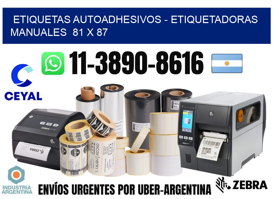 etiquetas autoadhesivos - Etiquetadoras Manuales  81 x 87