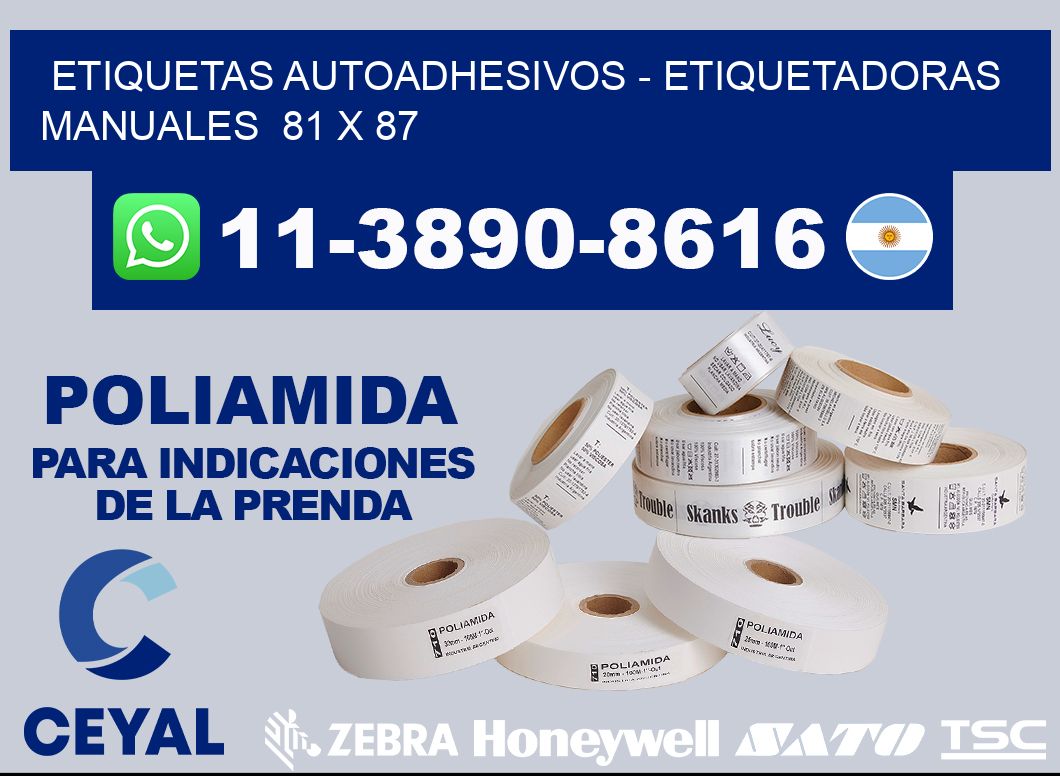 etiquetas autoadhesivos – Etiquetadoras Manuales  81 x 87