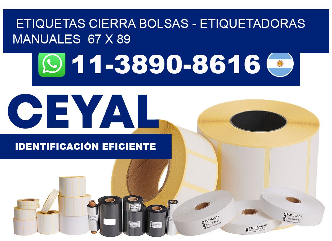 etiquetas cierra bolsas - Etiquetadoras Manuales  67 x 89