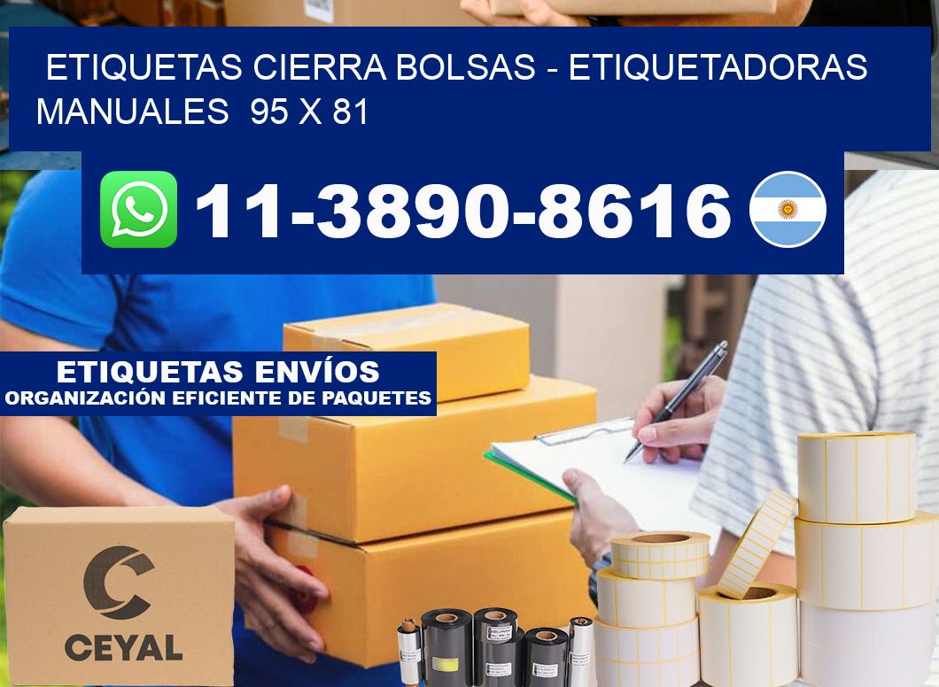 etiquetas cierra bolsas - Etiquetadoras Manuales  95 x 81