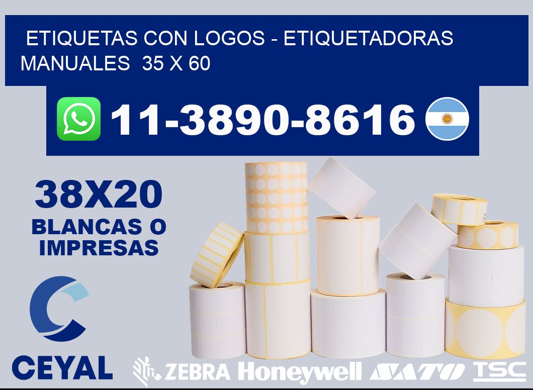 etiquetas con logos - Etiquetadoras Manuales  35 x 60