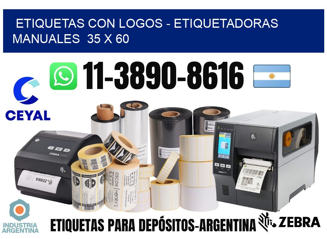 etiquetas con logos - Etiquetadoras Manuales  35 x 60