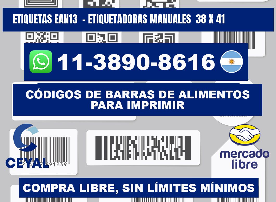 etiquetas ean13 - Etiquetadoras Manuales 38 x 41