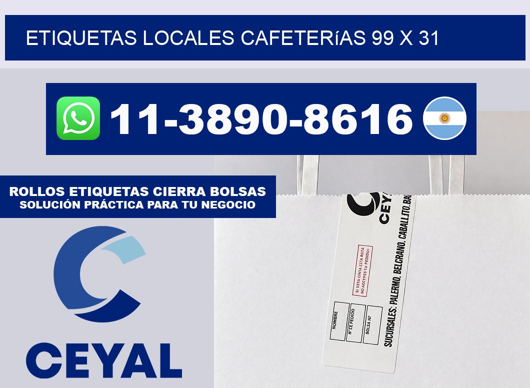 etiquetas locales cafeterías 99 x 31