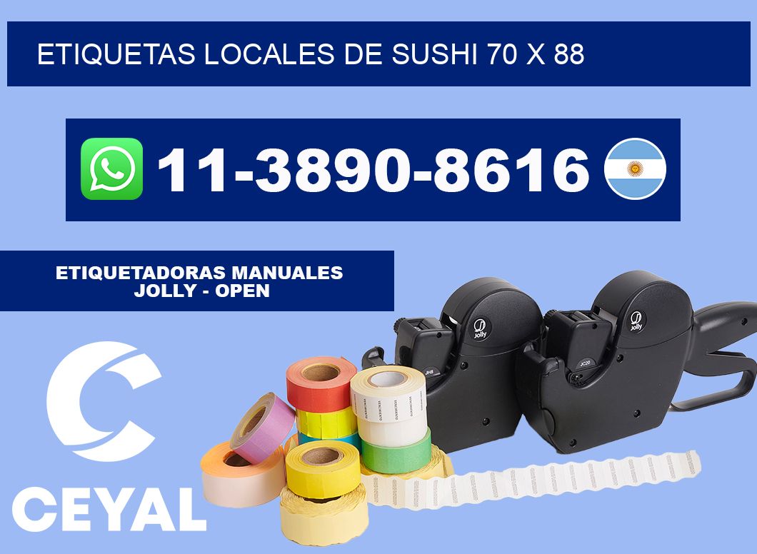 etiquetas locales de sushi 70 x 88