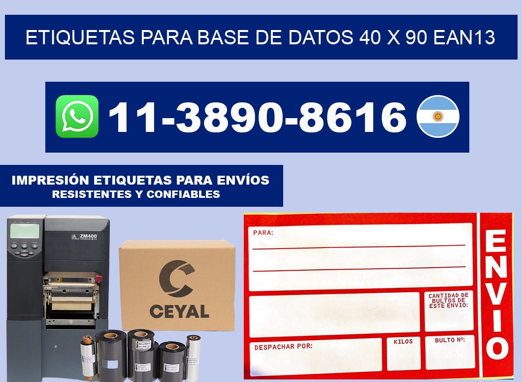 etiquetas para base de datos 40 x 90 ean13