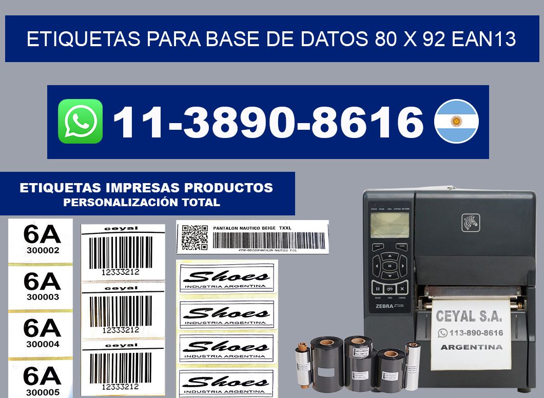 etiquetas para base de datos 80 x 92 ean13