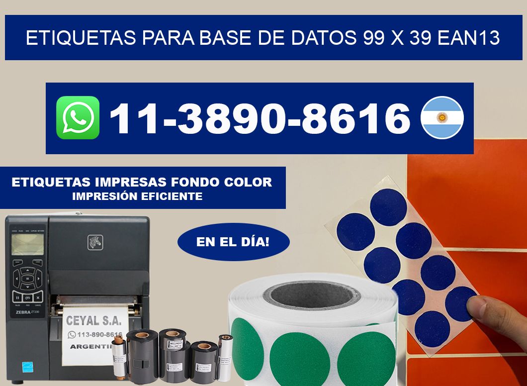etiquetas para base de datos 99 x 39 ean13