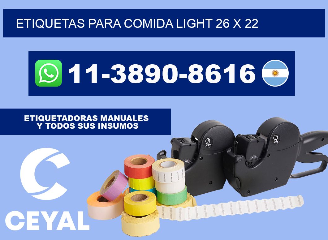 etiquetas para comida light 26 x 22