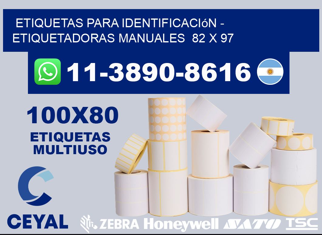 etiquetas para identificación - Etiquetadoras Manuales 82 x 97