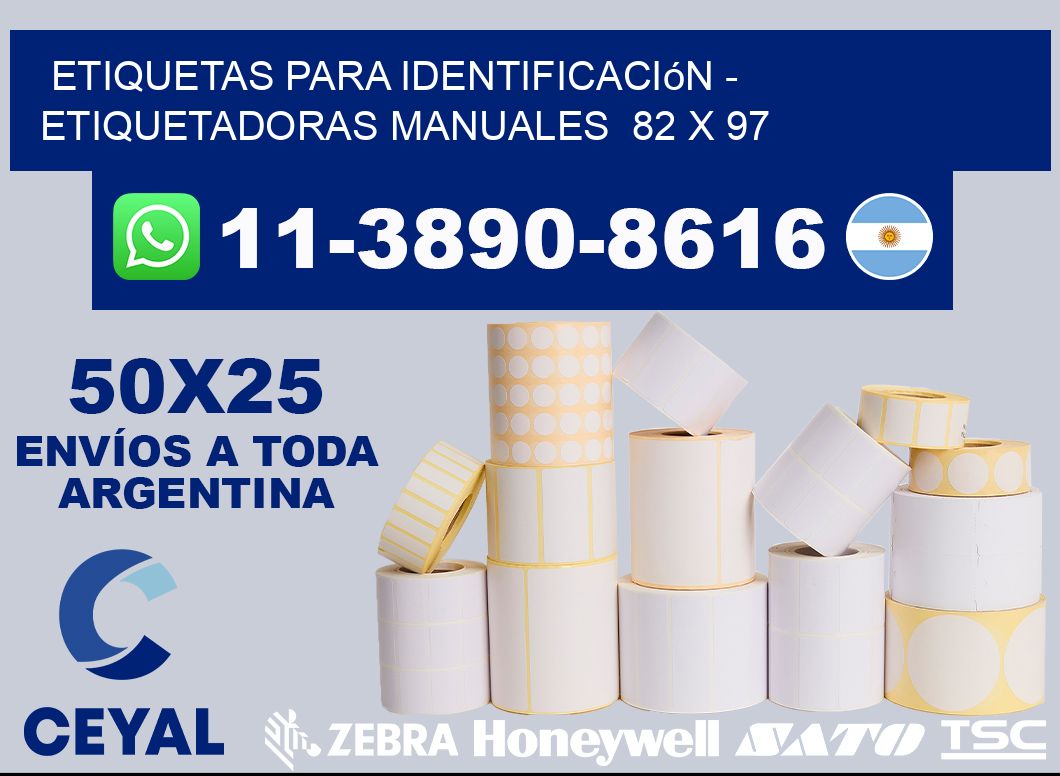 etiquetas para identificación – Etiquetadoras Manuales  82 x 97