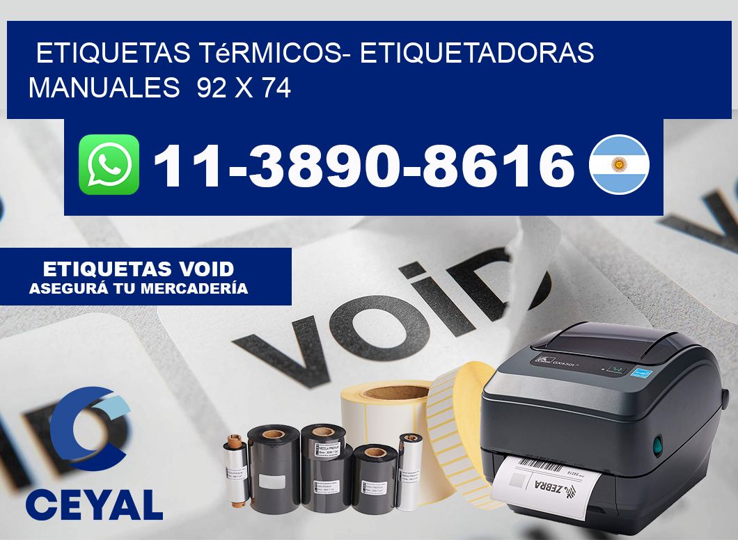 etiquetas térmicos- Etiquetadoras Manuales  92 x 74