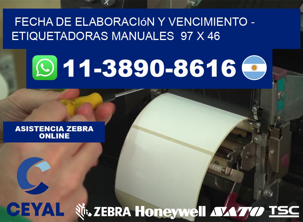 fecha de elaboración y vencimiento - Etiquetadoras Manuales 97 x 46