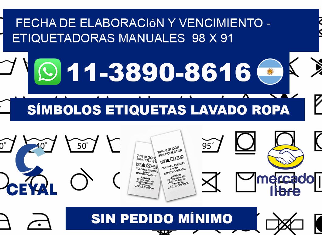 fecha de elaboración y vencimiento - Etiquetadoras Manuales  98 x 91
