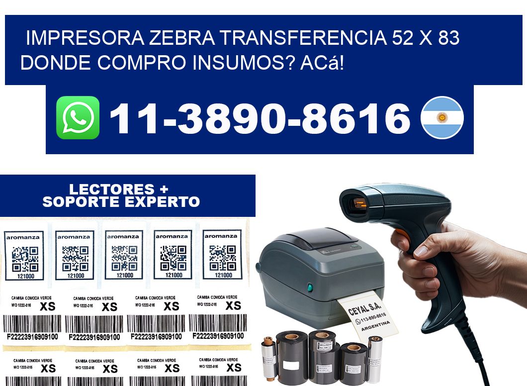 impresora zebra transferencia 52 x 83 Donde compro insumos? Acá!
