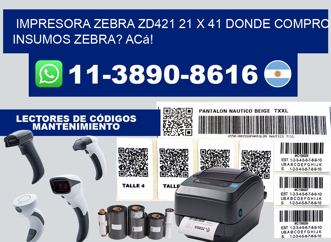 impresora zebra zd421 21 x 41 Donde compro insumos zebra? Acá!