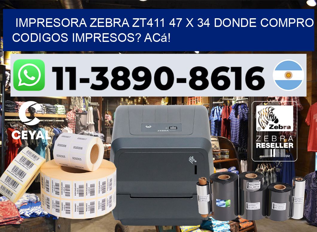 impresora zebra zt411 47 x 34 Donde compro codigos impresos? Acá!