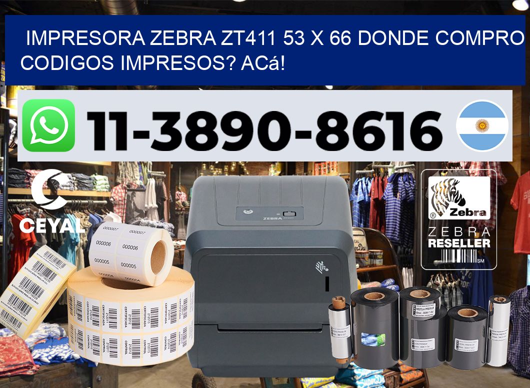 impresora zebra zt411 53 x 66 Donde compro codigos impresos? Acá!
