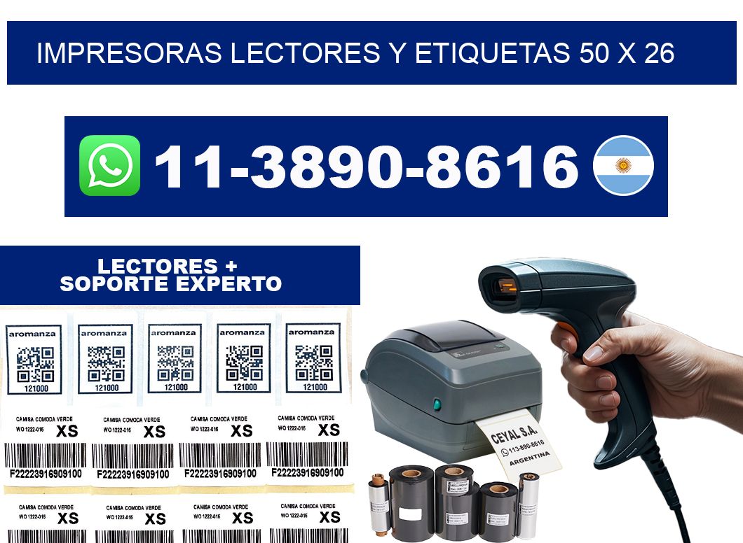 impresoras lectores y etiquetas 50 x 26