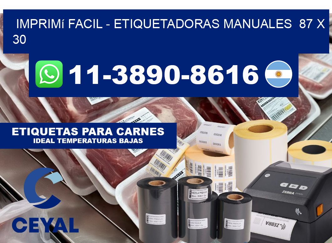 imprimí facil - Etiquetadoras Manuales 87 x 30