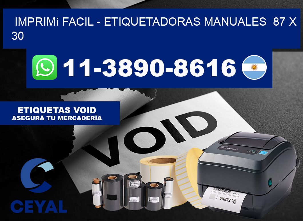 imprimí facil - Etiquetadoras Manuales 87 x 30