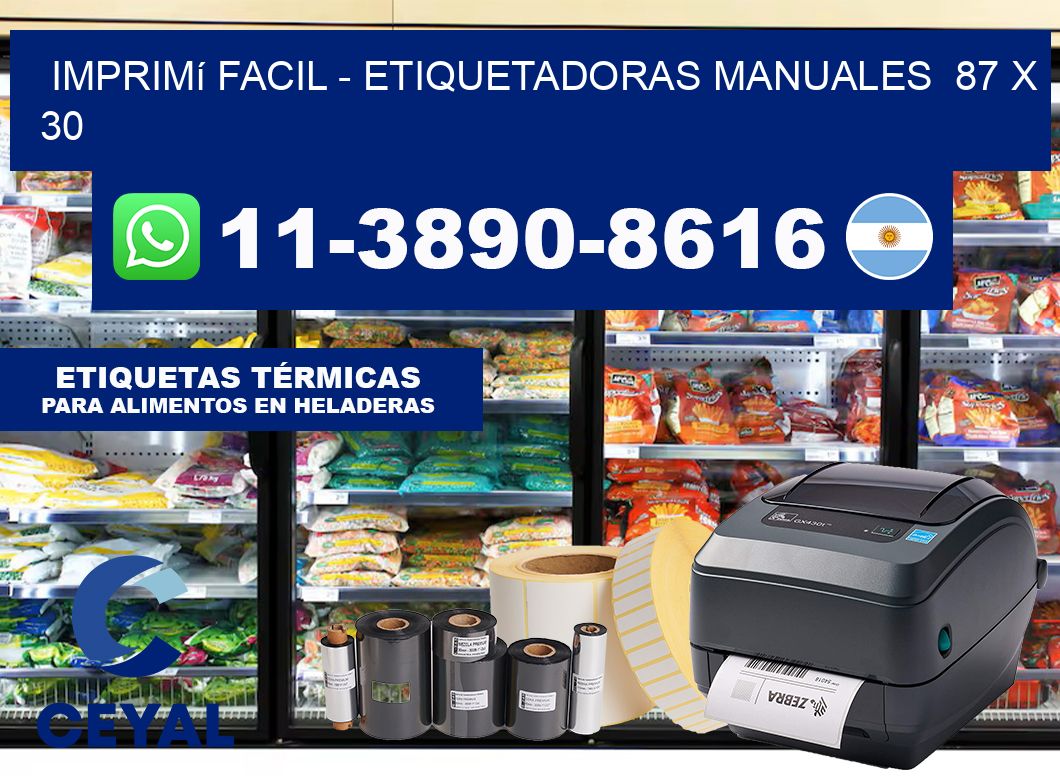 imprimí facil – Etiquetadoras Manuales  87 x 30