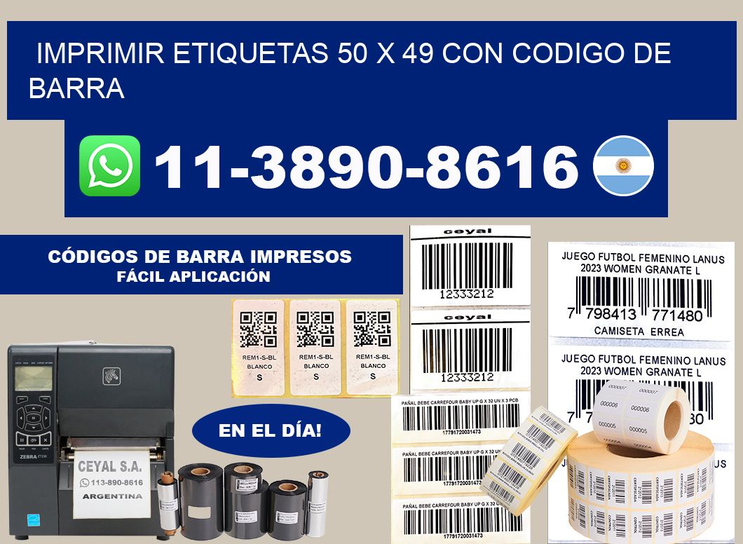 imprimir etiquetas 50 x 49 con codigo de barra