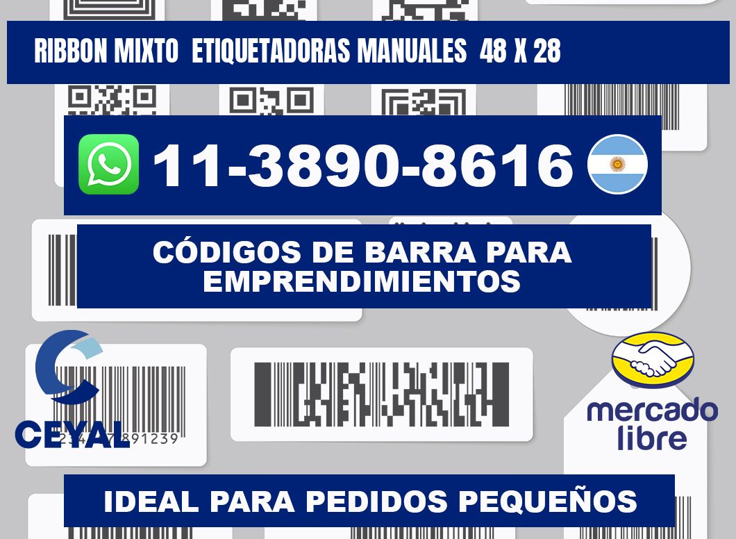 ribbon mixto  Etiquetadoras Manuales  48 x 28