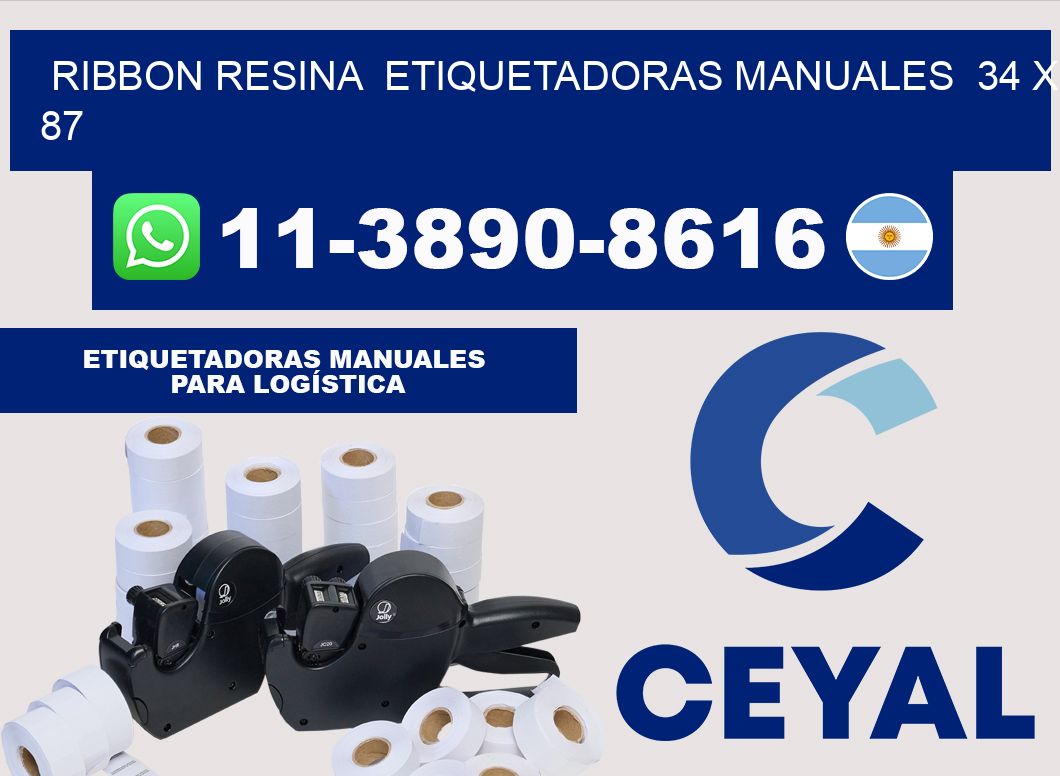 ribbon resina  Etiquetadoras Manuales  34 x 87