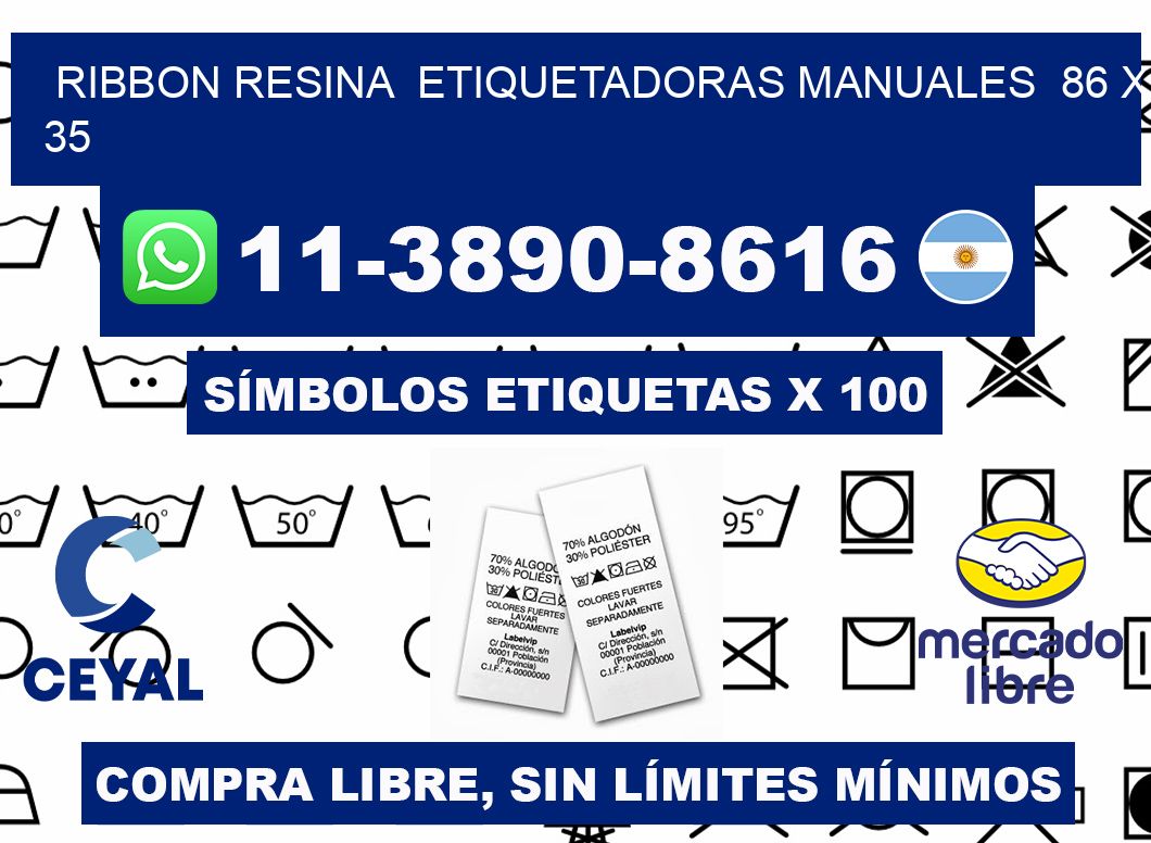 ribbon resina  Etiquetadoras Manuales  86 x 35