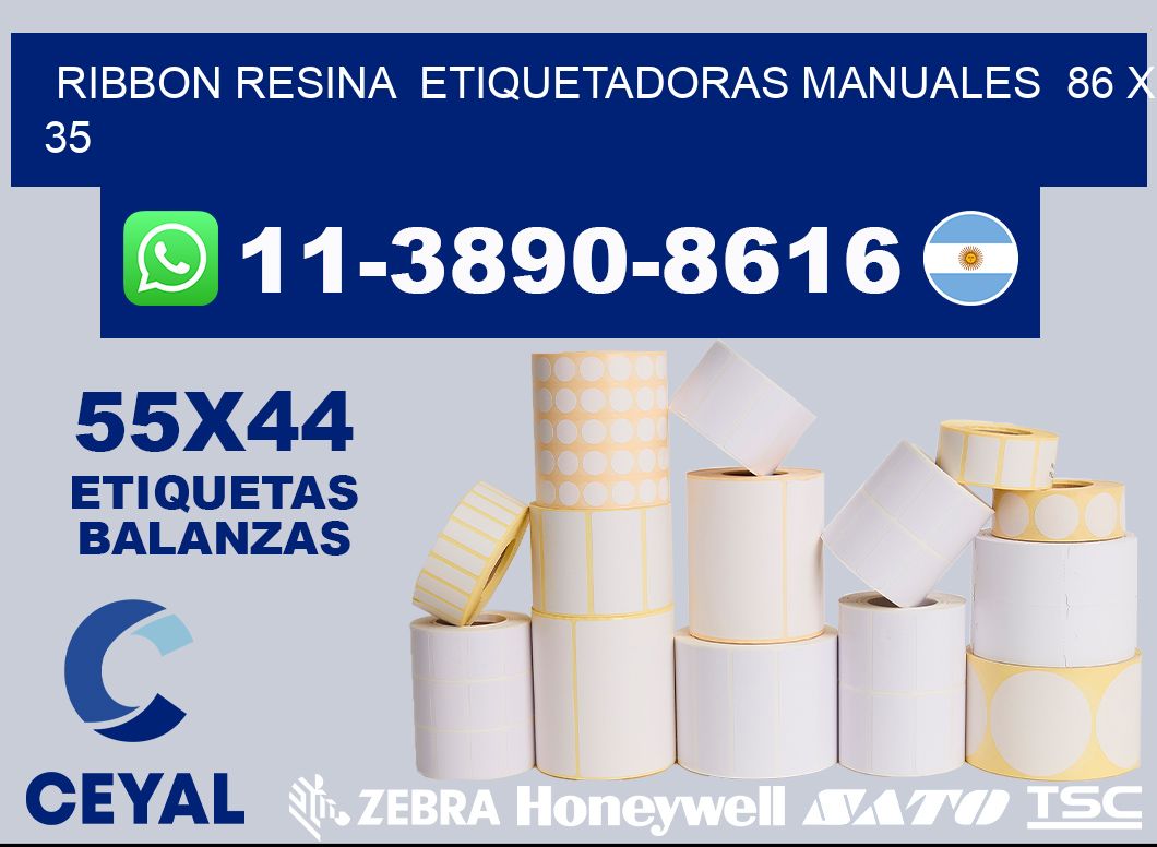 ribbon resina  Etiquetadoras Manuales  86 x 35