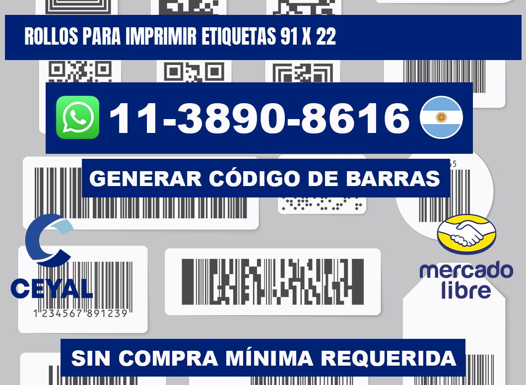 rollos para imprimir etiquetas 91 x 22