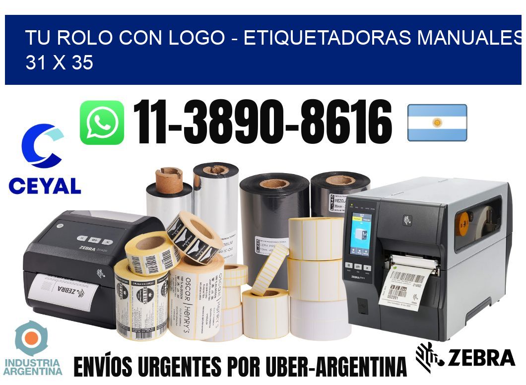 tu rolo con logo – Etiquetadoras Manuales  31 x 35