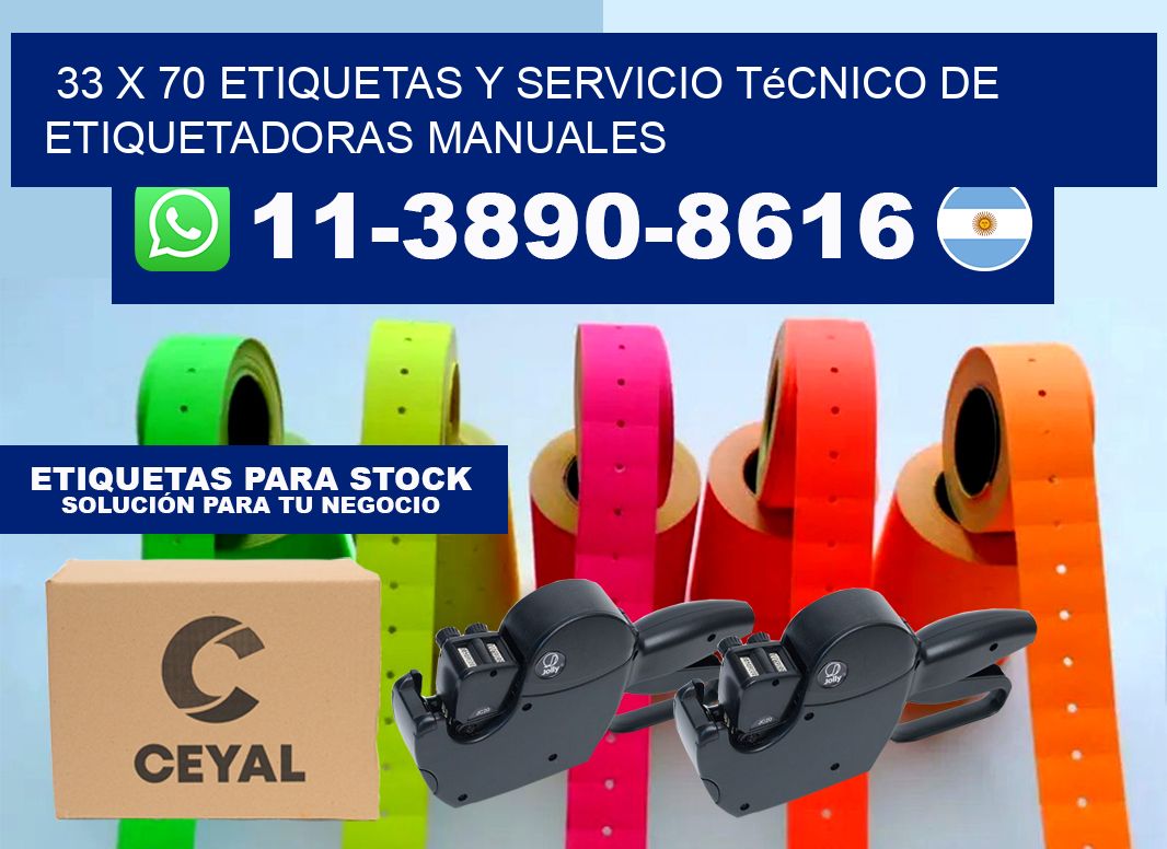 33 x 70 etiquetas y servicio técnico de etiquetadoras manuales