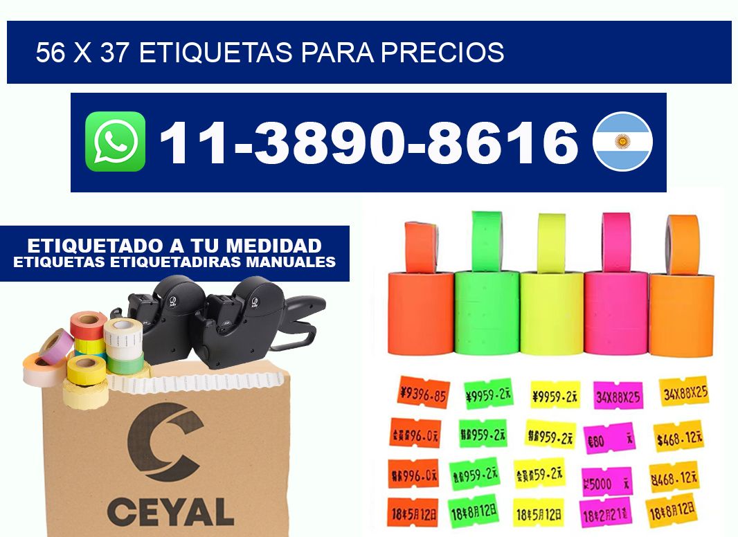 56 x 37 etiquetas para precios