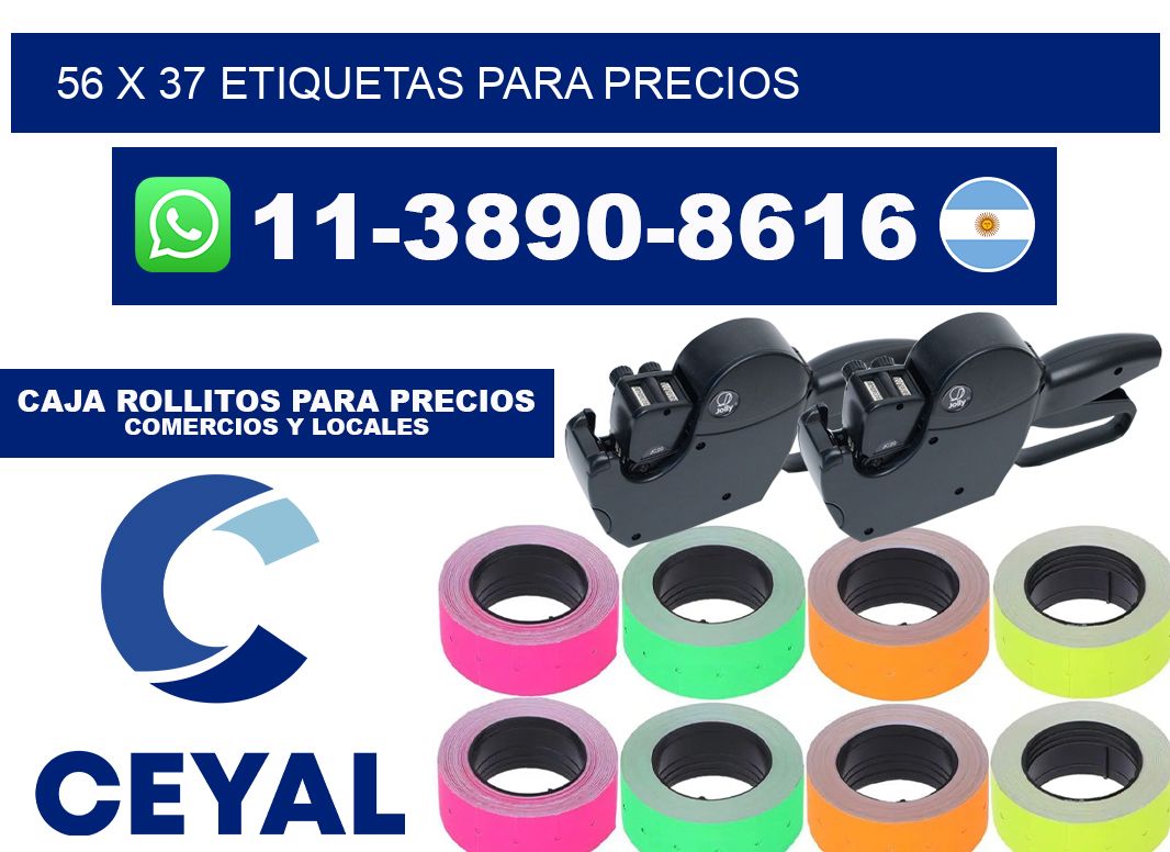 56 x 37 etiquetas para precios